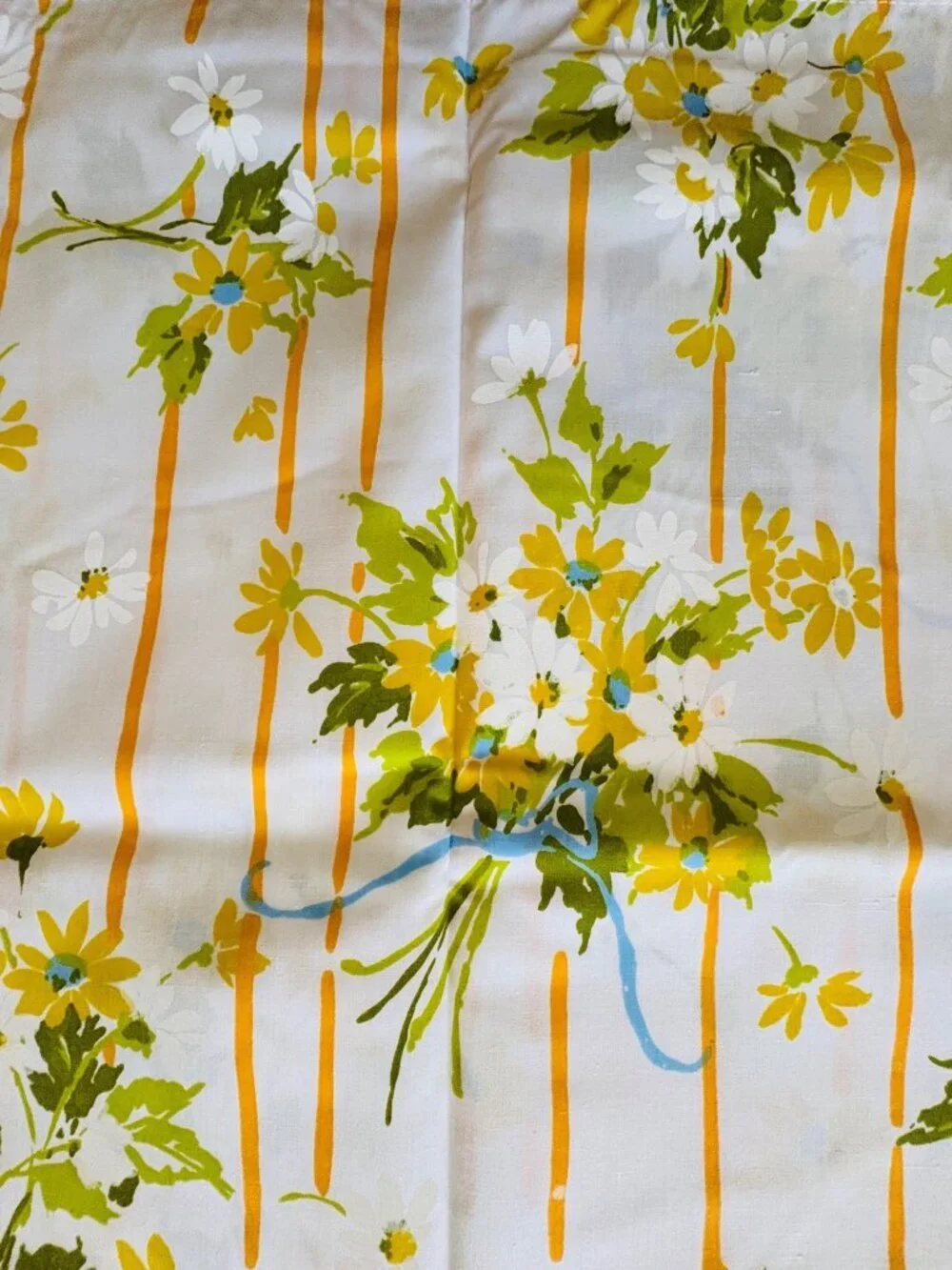 VTG Stevens Utica Mixed Bouquet Flat Sheet Twin No Iron Percale New Old Stock